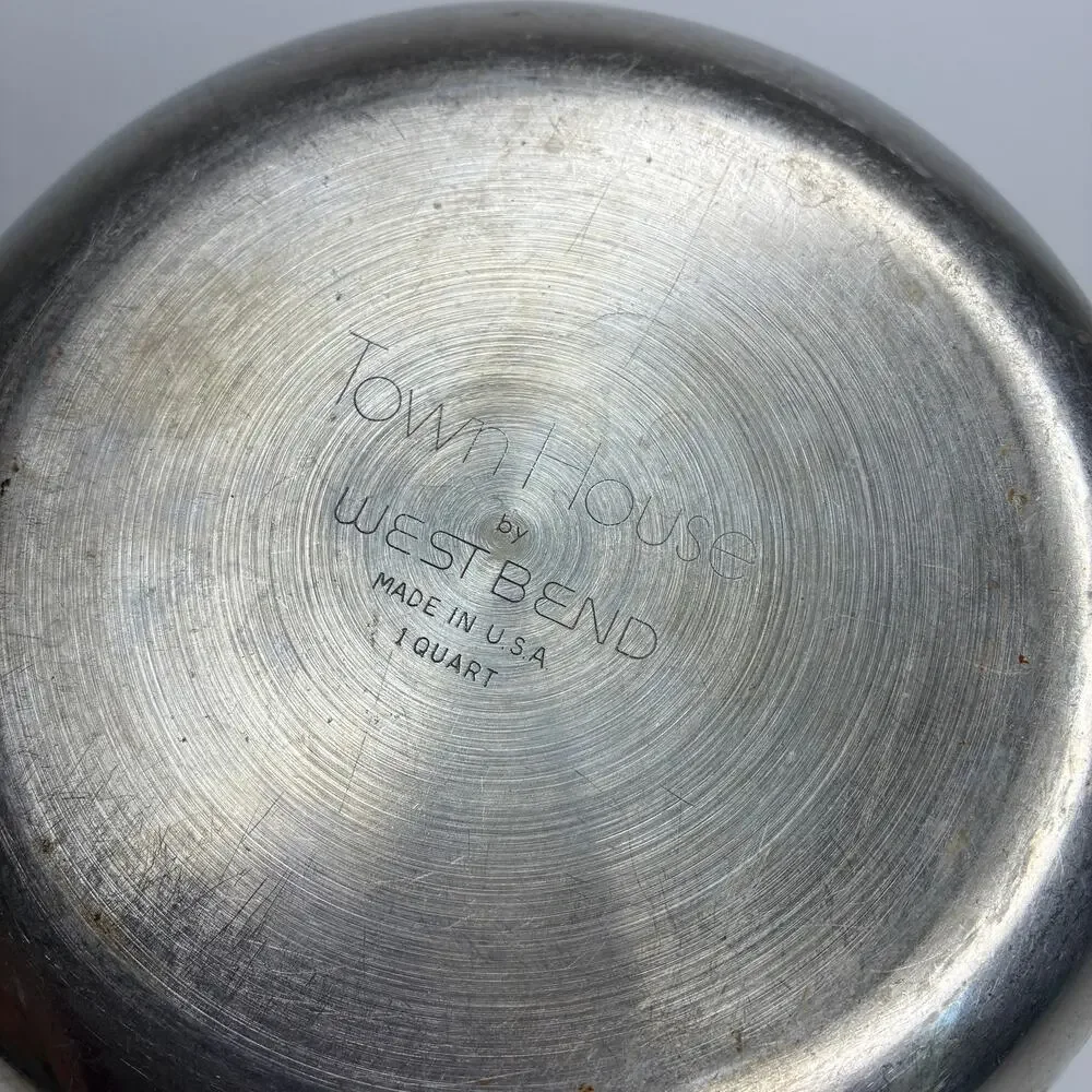 Vintage Town House by West Bend Stainless Steel Quart Size Small Pot w/Lid USA